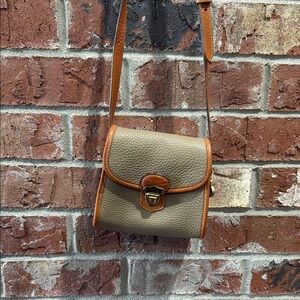 Dooney & Bourke Tan and Brown Crossbody Bag with Timeless Design